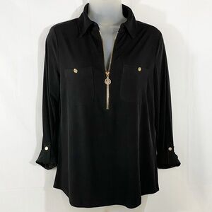 Anne Klein | Black 3/4 Sleeve Top